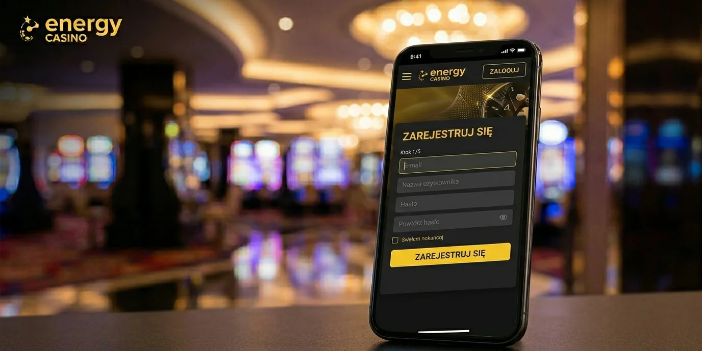 Formularz rejestracji w Energy Casino na urządzeniu mobilnym