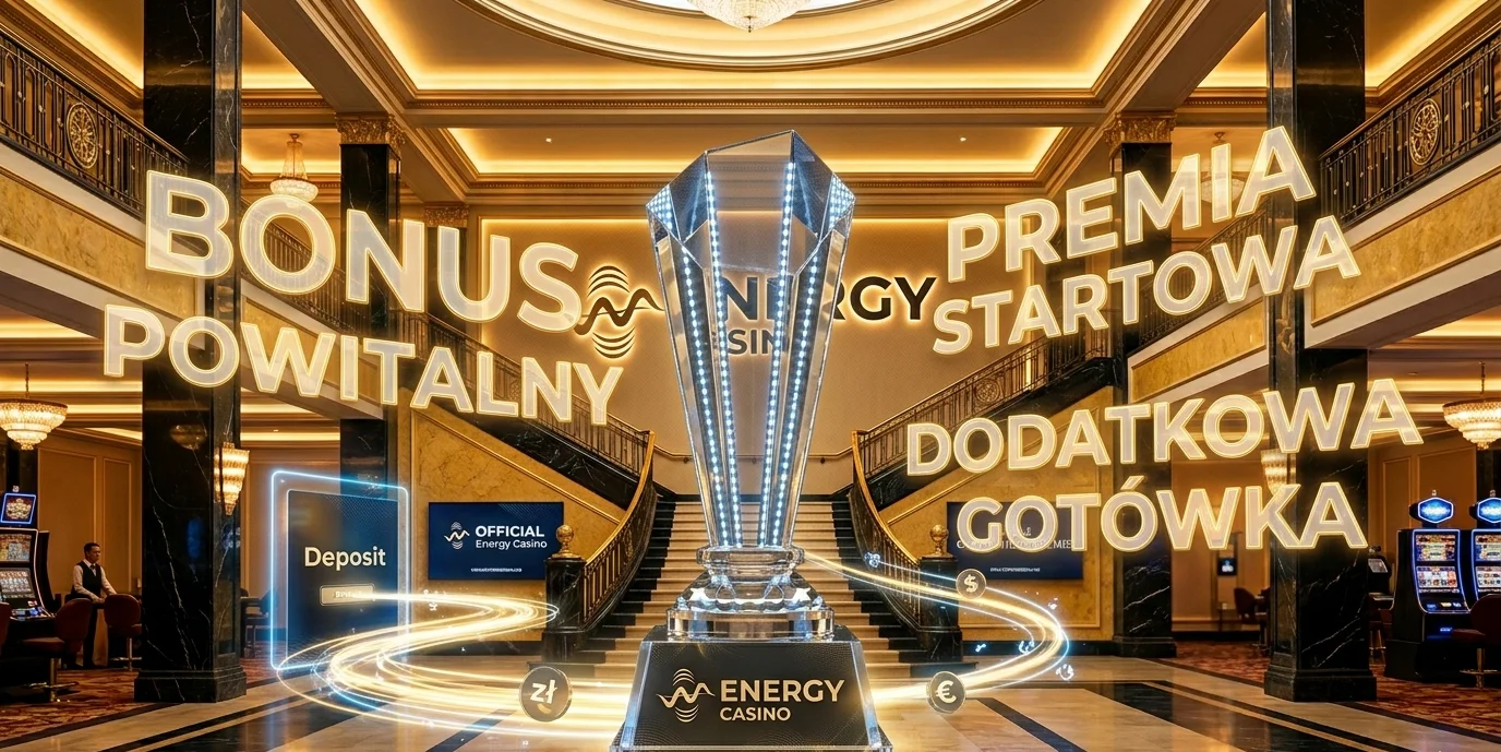 Banner promocji powitalnej Energy Casino z bonusem 100% i 400 darmowymi spinami